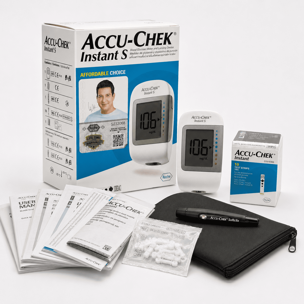 Accu-Chek Instant glucometer with strips available at Pak Care Surgicals
