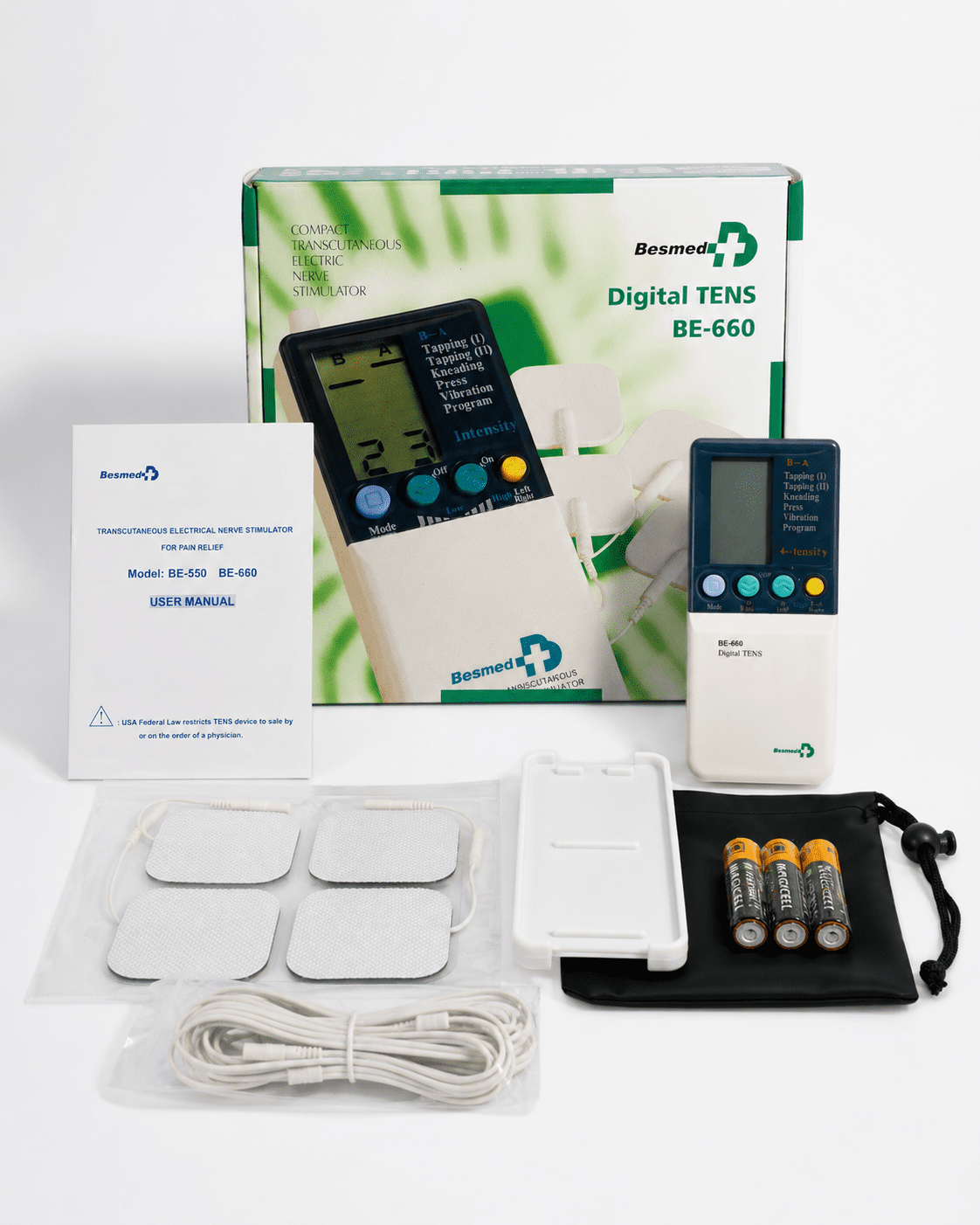 Besmed Digital TENS BE-660 complete kit available at Pak Care Surgicals