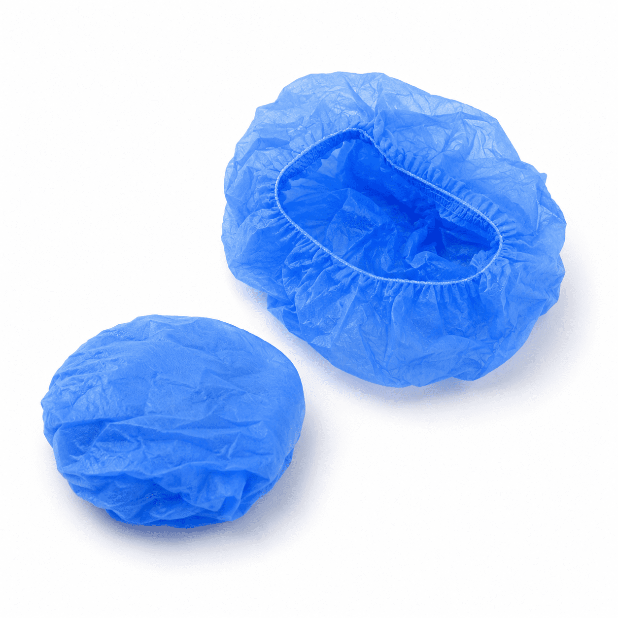 Blue disposable bouffant cap pack available at Pak Care Surgicals