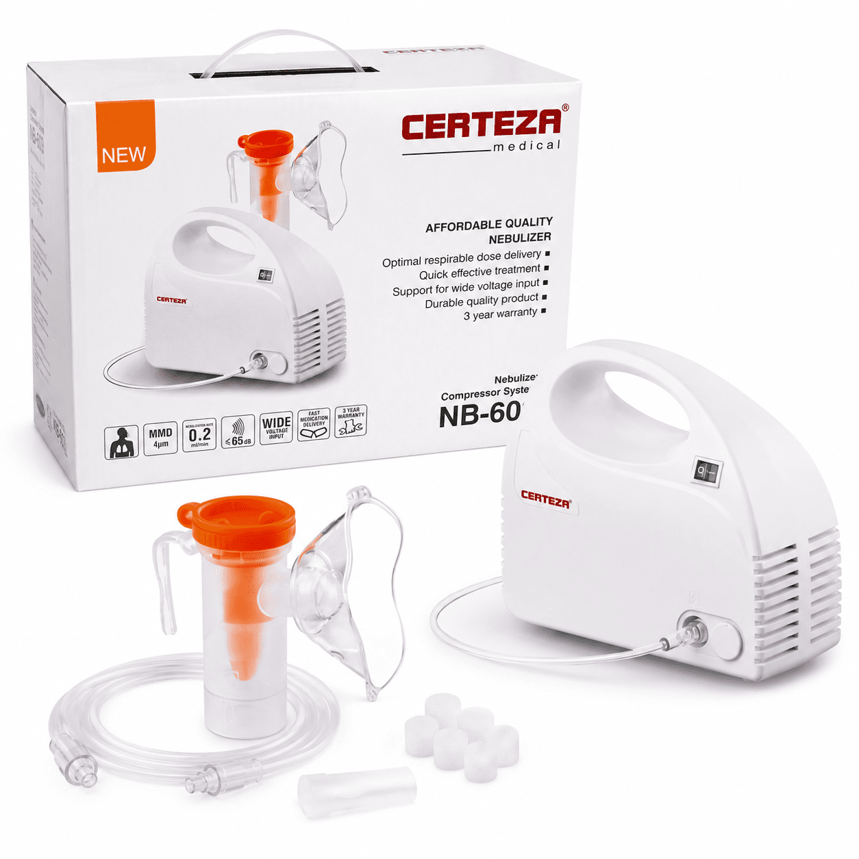 Certeza NB-603 nebulizer back box available at Pak Care Surgicals