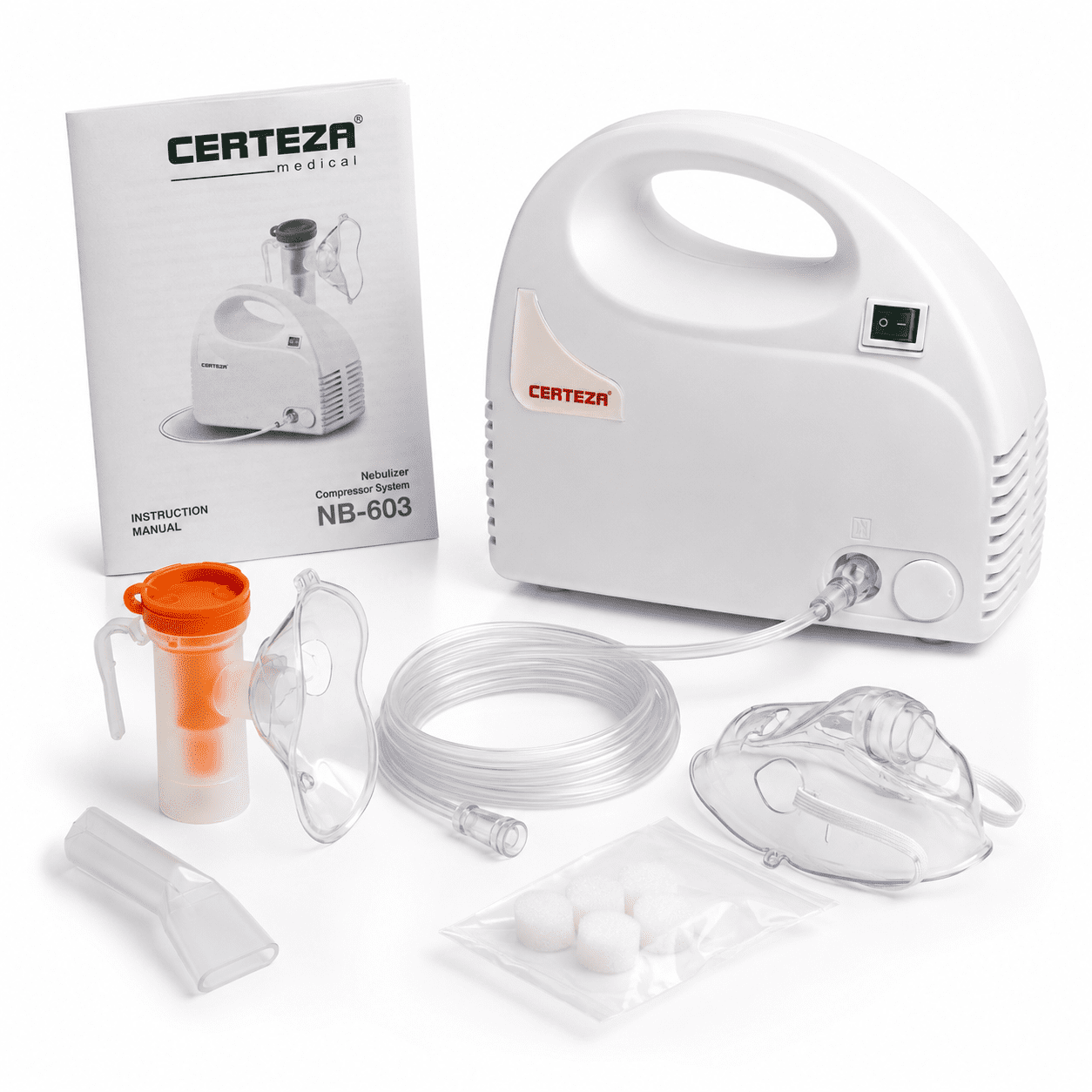 Certeza NB-603 nebulizer front box available at Pak Care Surgicals
