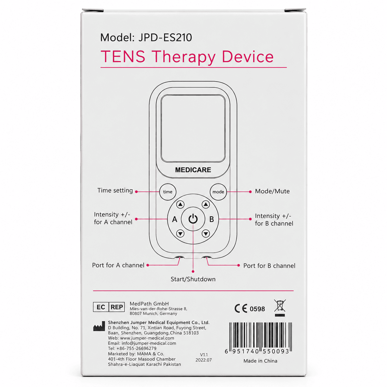 Medicare JPD-ES210 Dual Channel TENS Therapy Device - Image 4