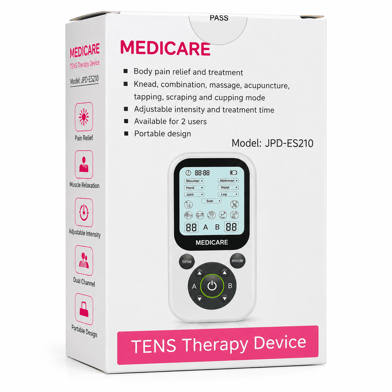 Medicare JPD-ES210 Dual Channel TENS Therapy Device
