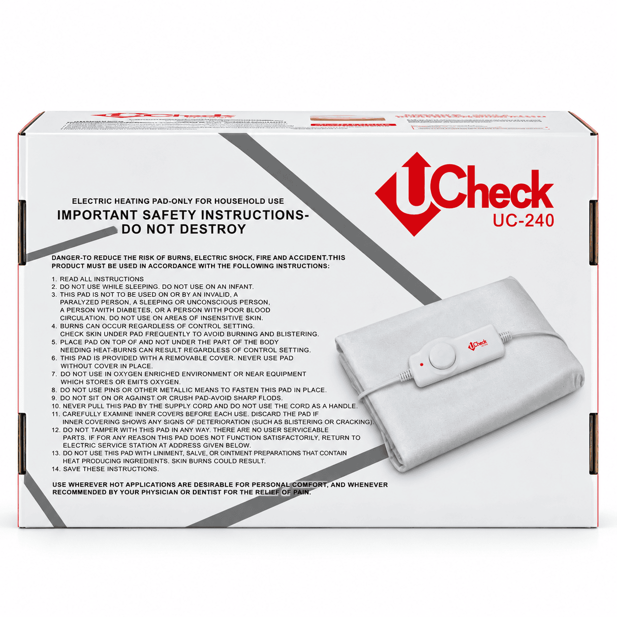 UCheck UC-240 King Size Electric Heating Pad - Image 2